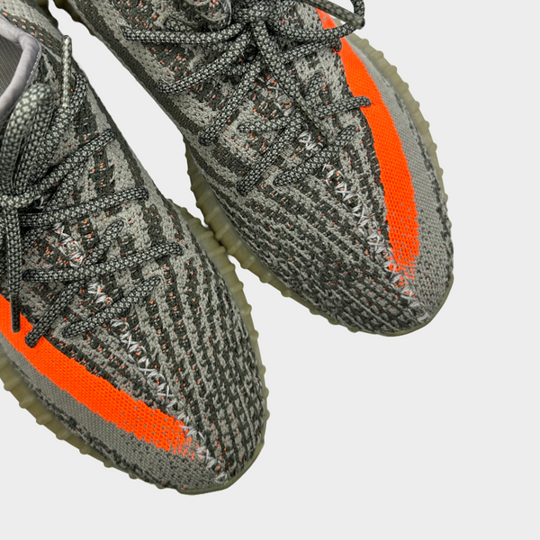 yeezys grey with orange