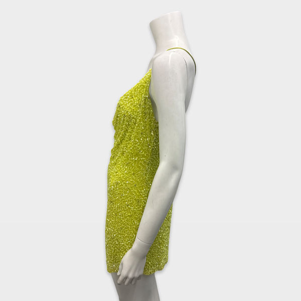 Retrofete Yellow sequin mini dress Loop Generation Retrofete Yellow sequin mini dress Loop Generation