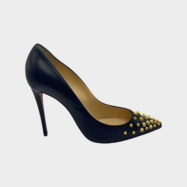 Louboutin black and best sale gold