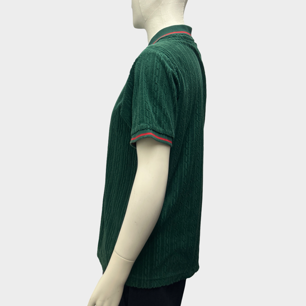 トップス supreme green navy border polo shirt Eight-X | Designer Menswear | Navy Polo With White And Green Trim