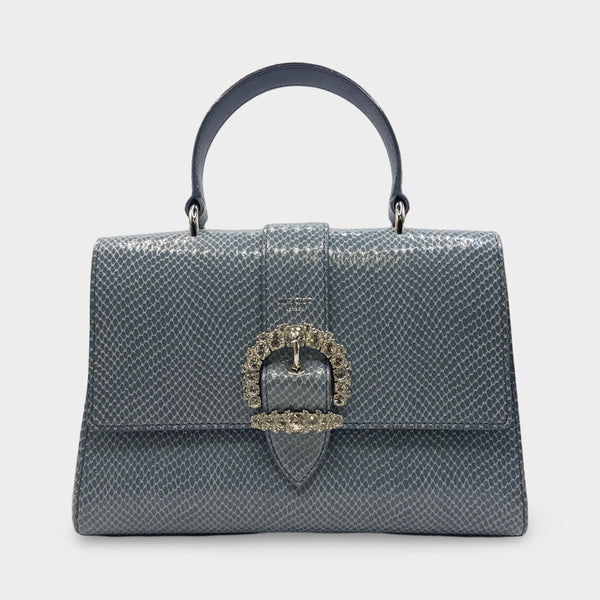ハンドバッグ JIMMY CHIOO CHERI LIZARD PRINTED+CRYSTAL BAG/S JIMMY CHOO Lizard Printed Fabric Crystal Medium Cheri Top