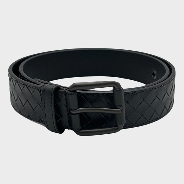 【送料&関税込】Bottega Veneta Dark Brown Leather Belt Bottega Veneta Intrecciato Leather Belt - Espresso Brown
