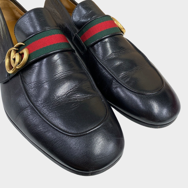 Gucci donnie web leather loafer on sale