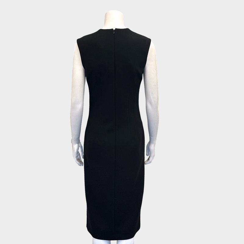 BALENCIAGA black triacetate sleeveless metal ring dress