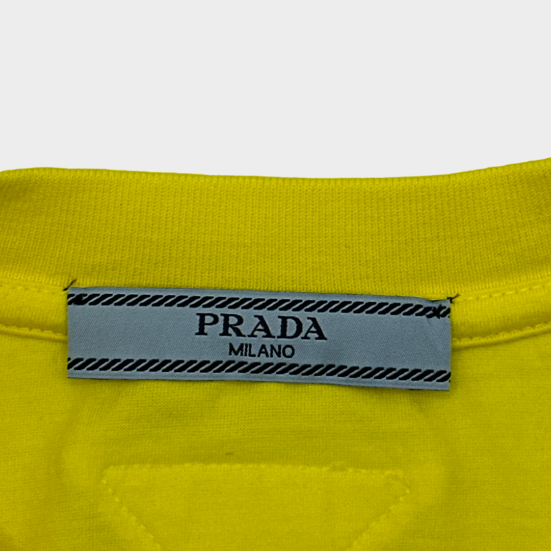 Prada women's yellow cotton short-sleeved t-shirt
