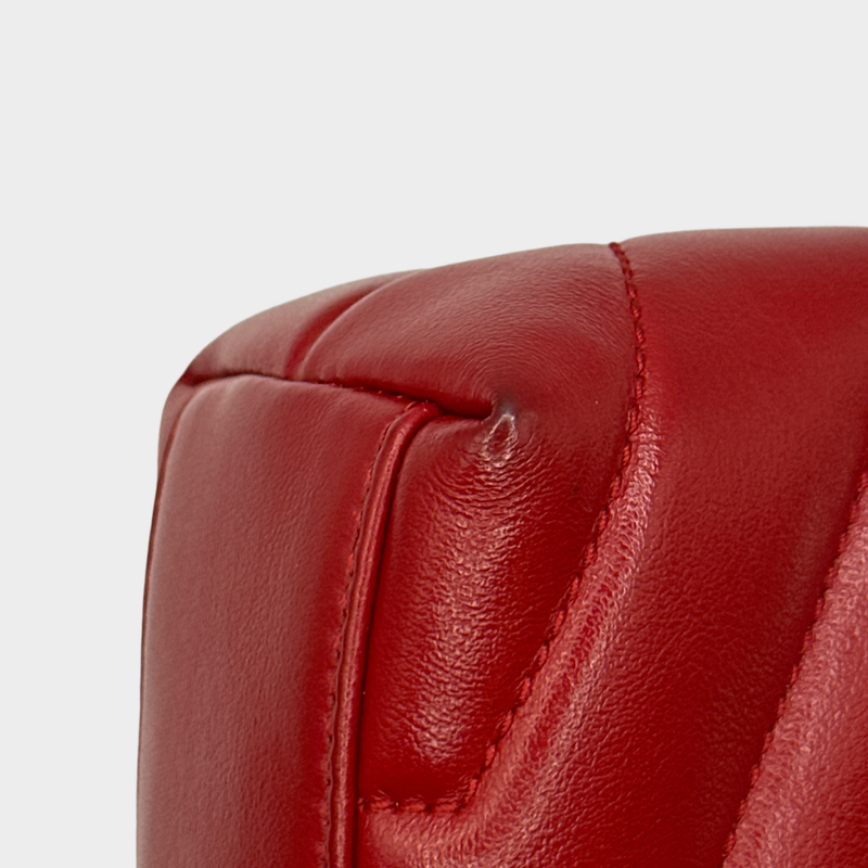 Saint Laurent women's red quilted leather Loulou toy bag