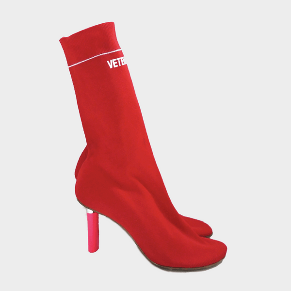 Red sock heels clearance