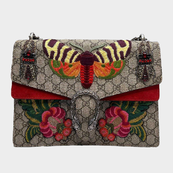 Floral Embroidery Gucci Butterfly Backpack Gucci Multicoloured GG