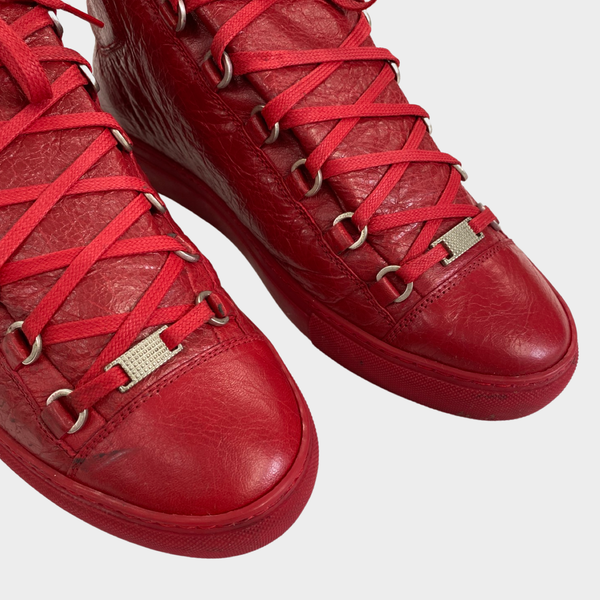 Balenciaga men s red leather Arena ankle trainers Loop Generation