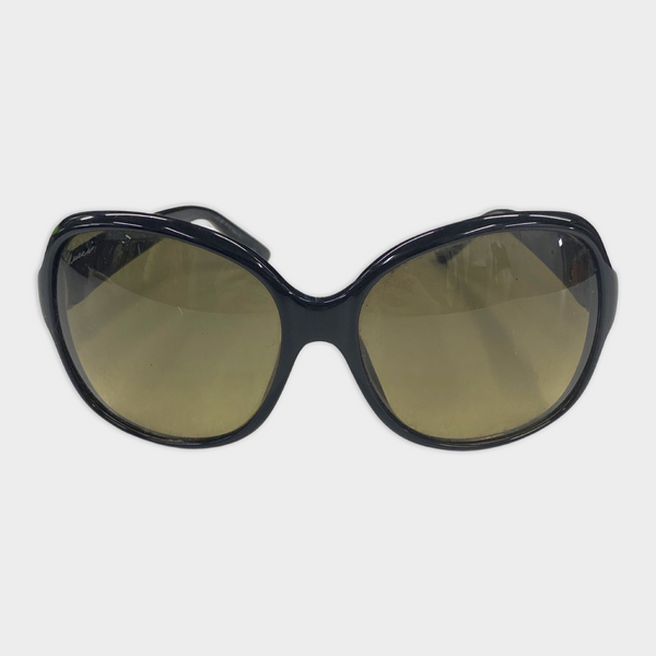 Pre-worn GUCCI black sunglasses with  brown tint