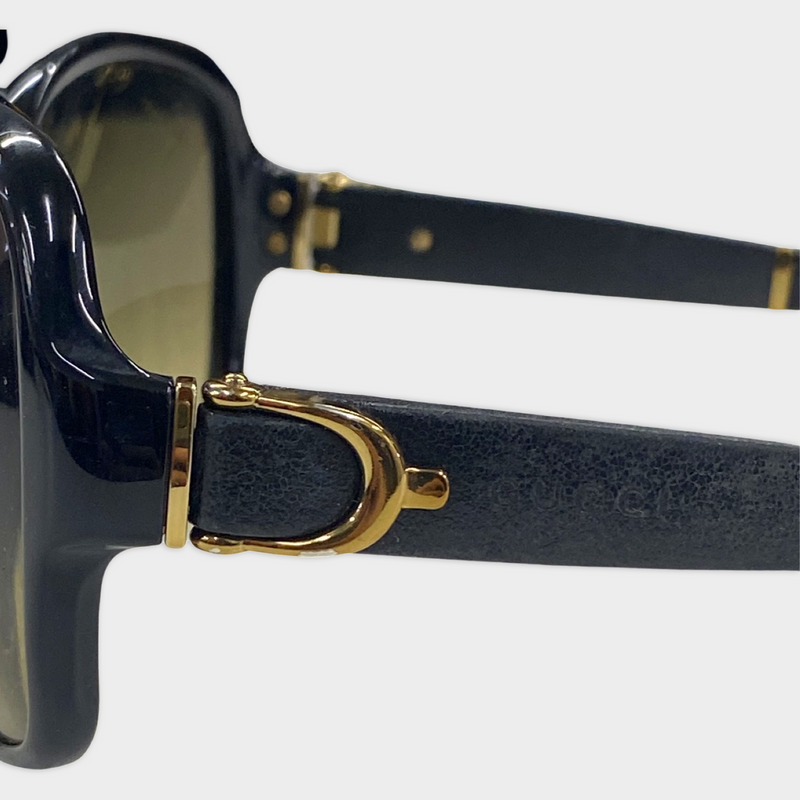 Gucci Black Rim Sunglasses With Brown Tint