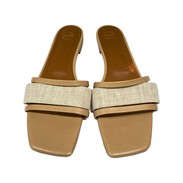 MALONE SOULIERS beige leather and canvas flats – Loop Generation MALONE SOULIERS beige leather and canvas flats – Loop Generation