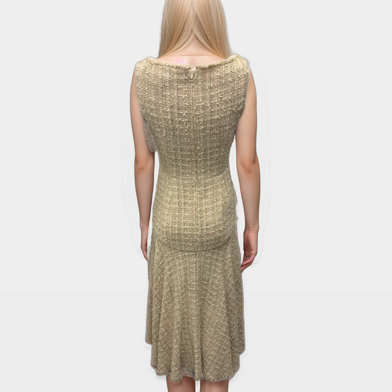 Alexander McQueen Beige Tweed Dress