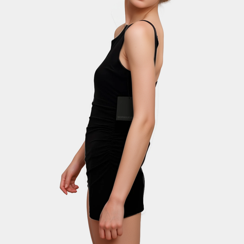 Norma Kamali Draped Black Mini Dress