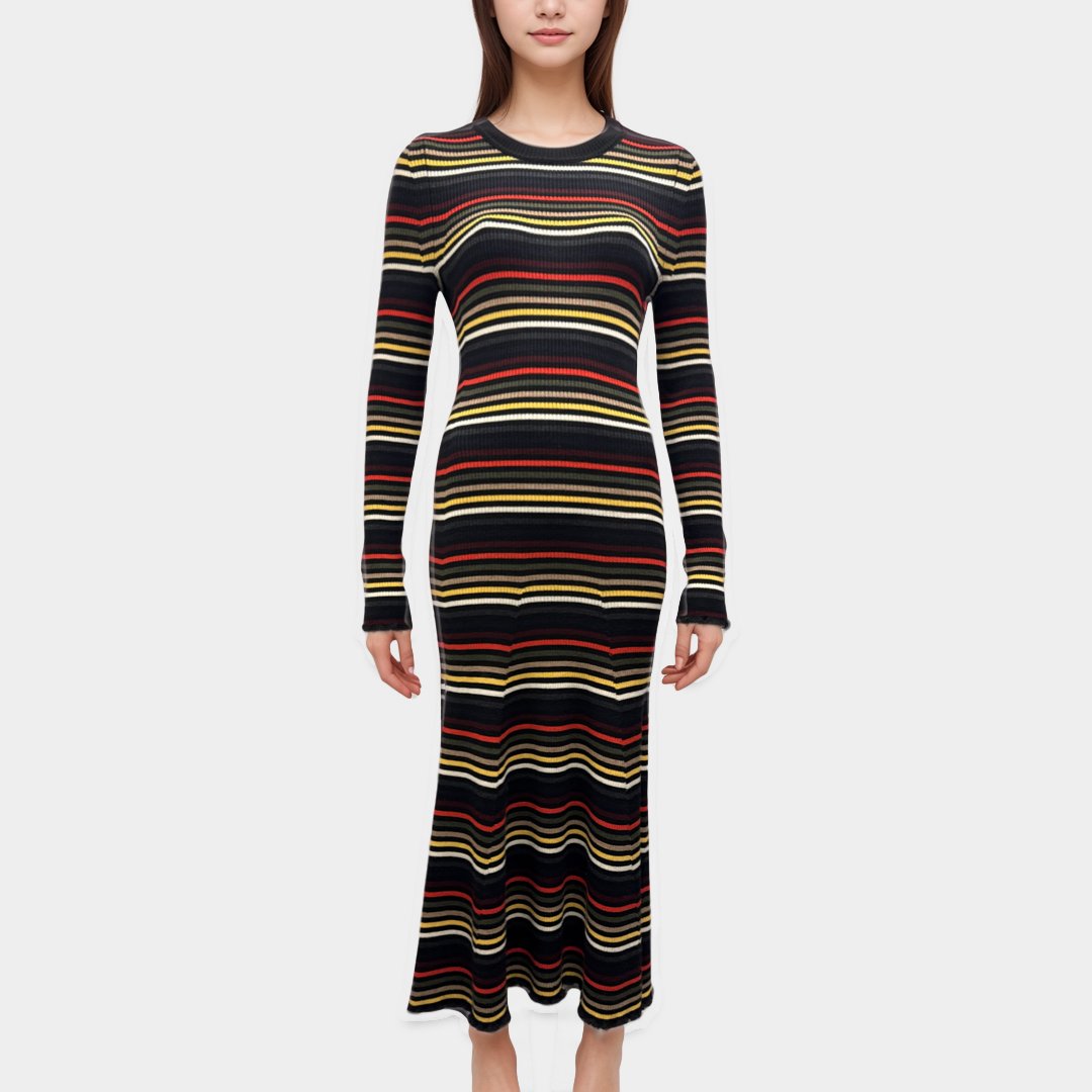 Sonia Rykiel Multicolor Striped Knit Dress – Loop Generation