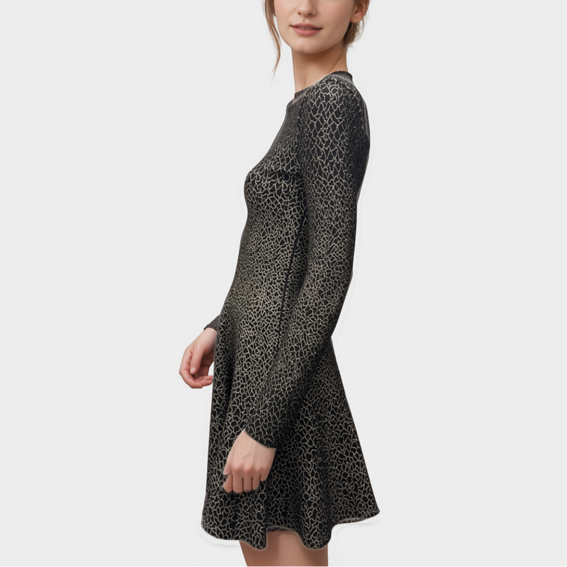 Alaia Black and gold glitter mini dress