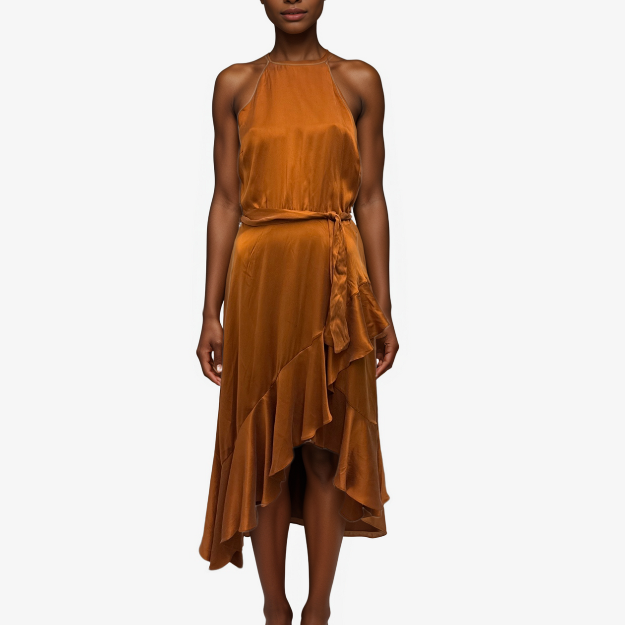 princess polly baby blue dress Zimmermann Burnt Orange Frilled Silk Dress – Loop Generation