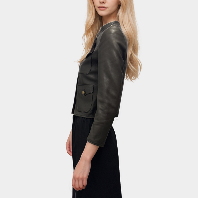 Gucci Women's Dark Brown Leather Jacket