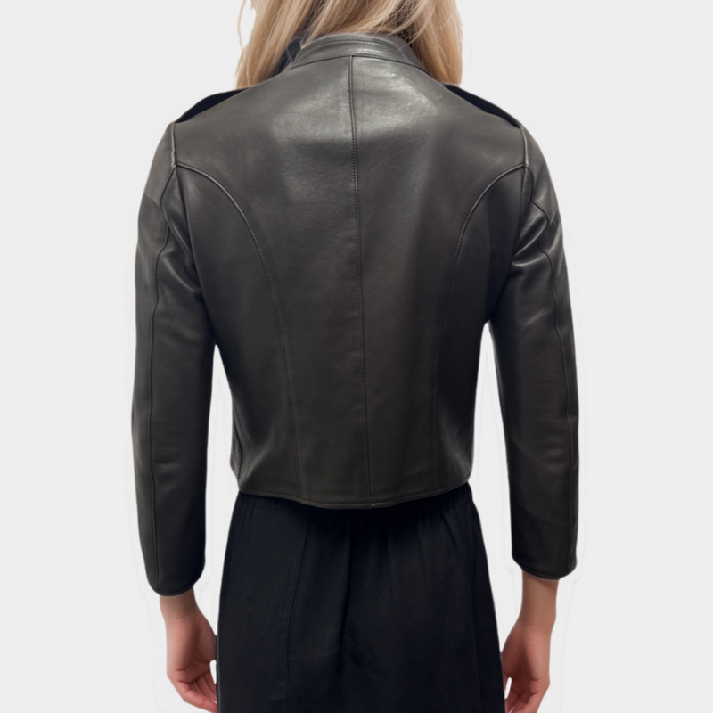Gucci Women's Dark Brown Leather Jacket