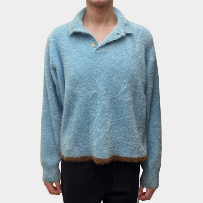 Jacquemus Men's Blue Le Papier 'Le Polo Neve' Polo