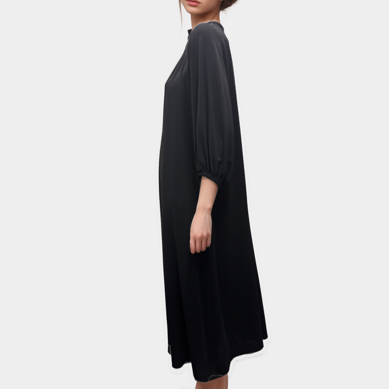 Eres Black Flowing Long Dress