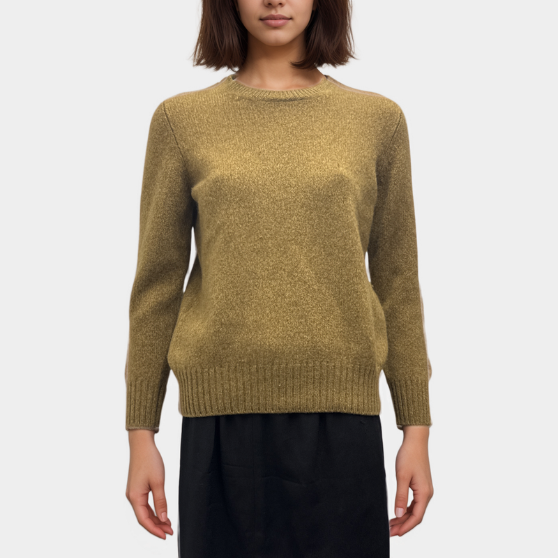 Prada Women's Light Brown Wool and Cashmere Blend Sweater