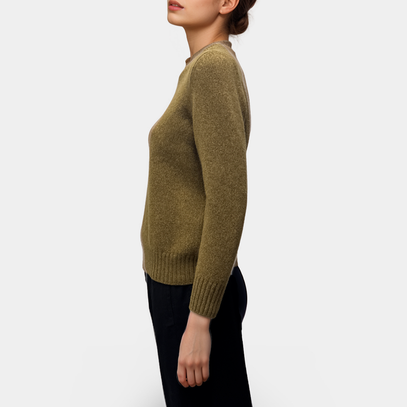 Prada Women's Light Brown Wool and Cashmere Blend Sweater