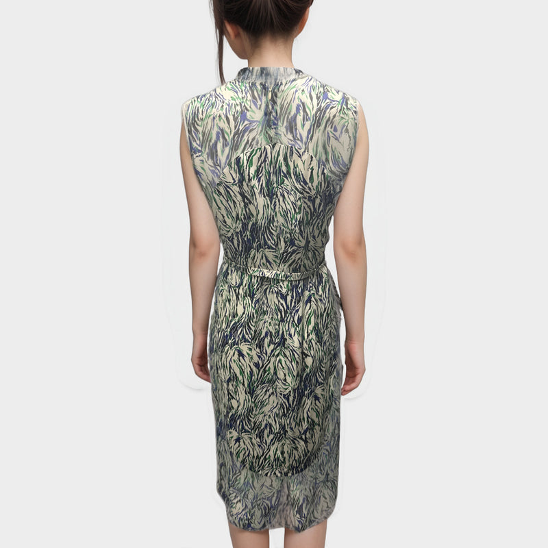 Stella McCartney Organza green and blue belted Dress