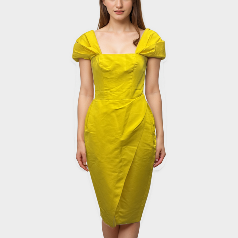 Carolina Herrera Yellow silk dress