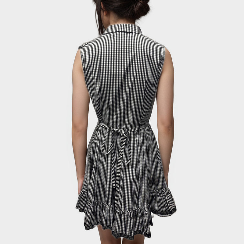 Miu Miu women's Black and white gingham cotton dress
