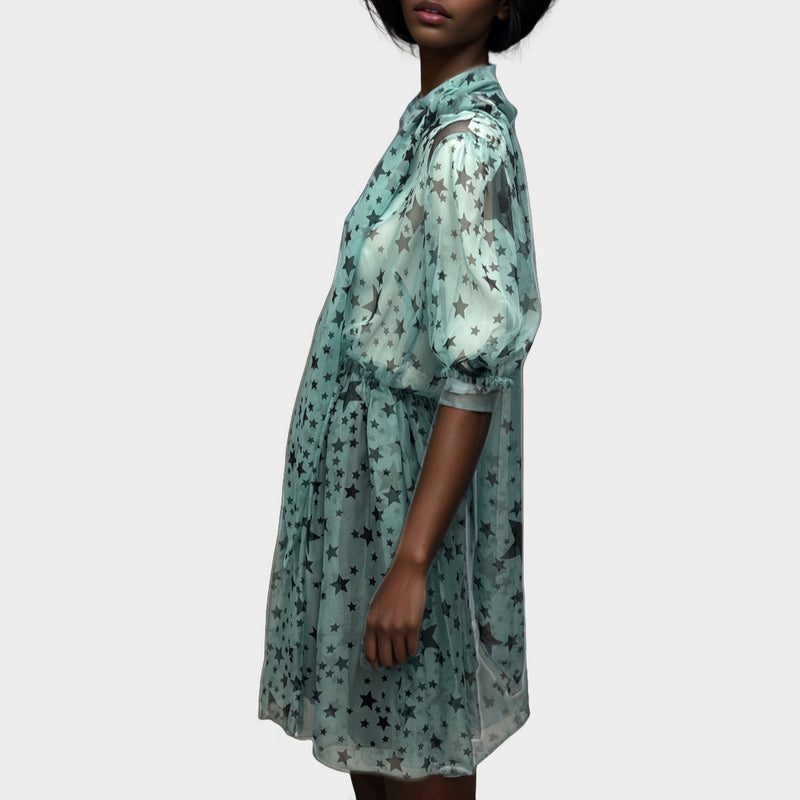 Dolce&Gabbana women's Turquoise star print silk Dress