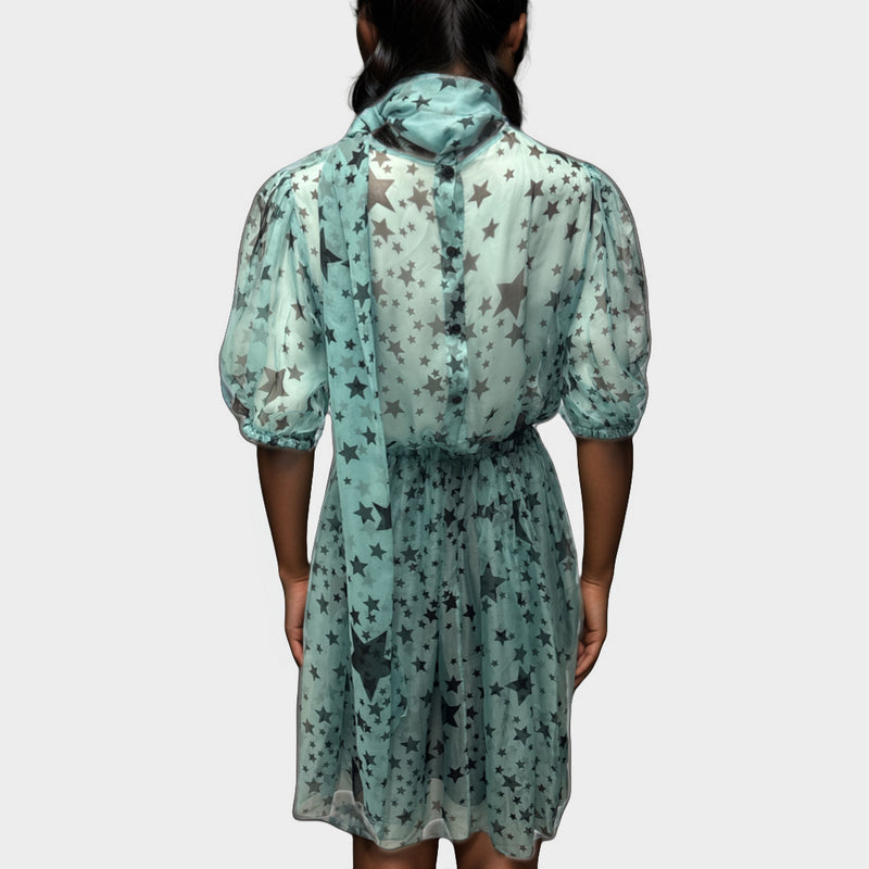 Dolce&Gabbana women's Turquoise star print silk Dress