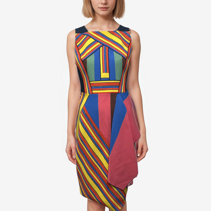 Peter Pilotto Multicolor Stripe Abstract Dress