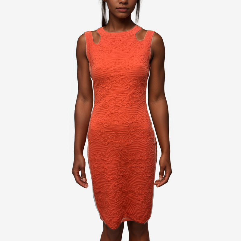 M Missoni Coral Stretch Knit Dress