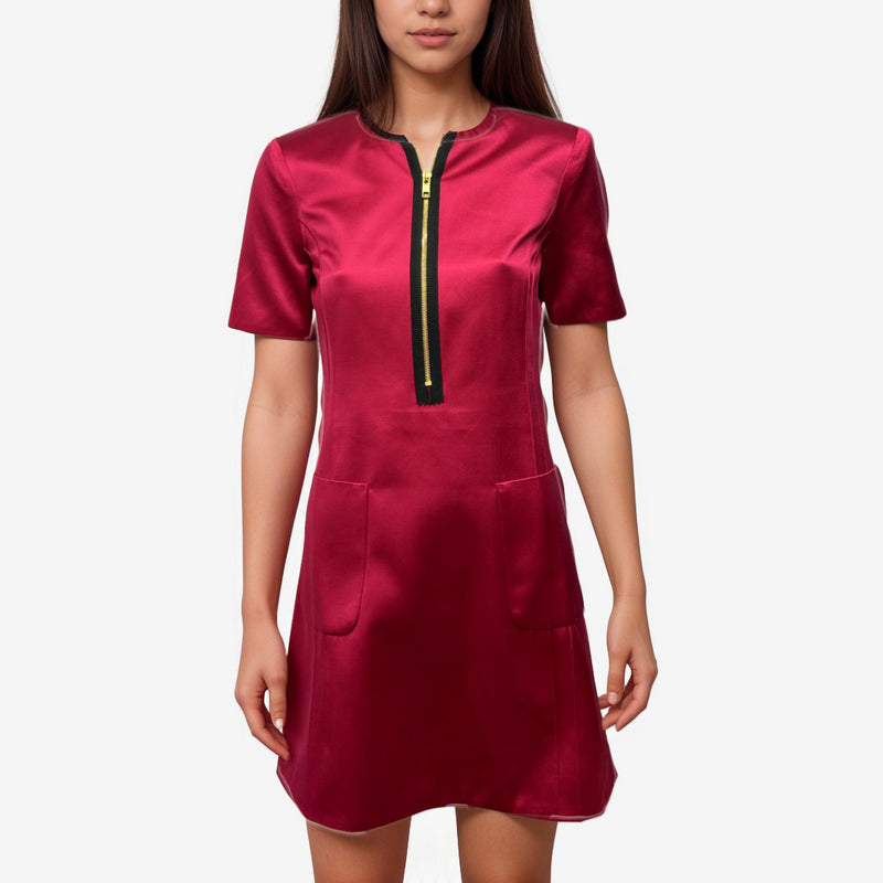 Gucci Raspberry Pink Silk Dress With Zip
