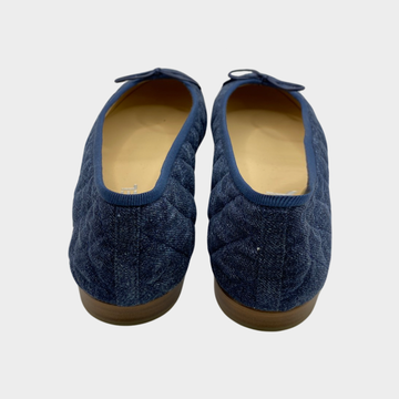 Chanel navy denim ballet flats with bow – Loop Generation