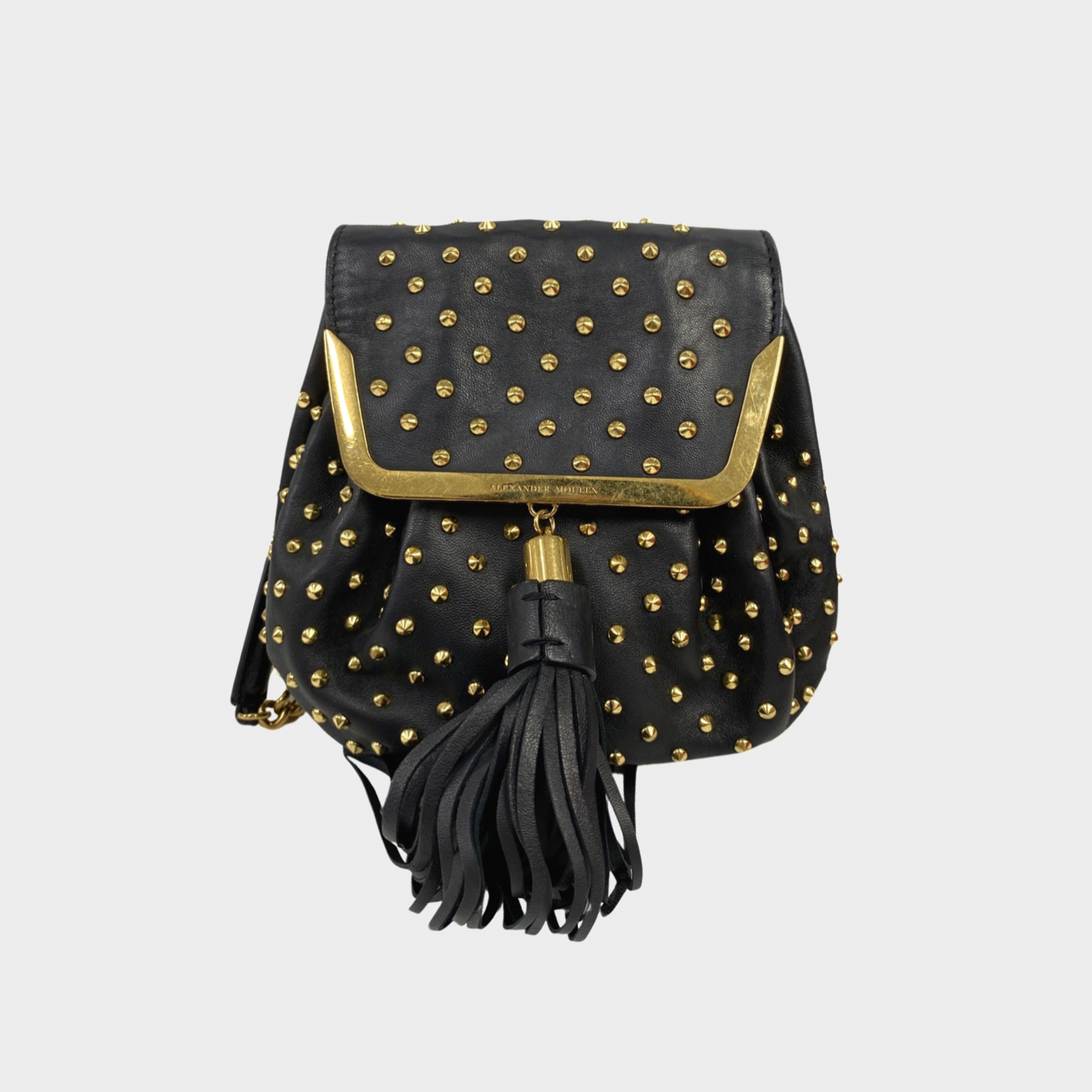 Alexander McQueen women's black leather mini crossbody bag Alexander McQueen women's black leather mini crossbody bag