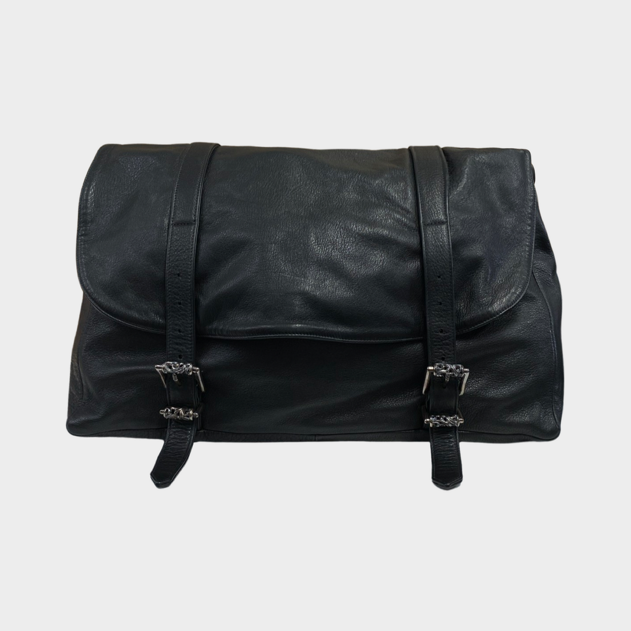 Chrome Hearts men s black leather crossbody bag Loop Generation