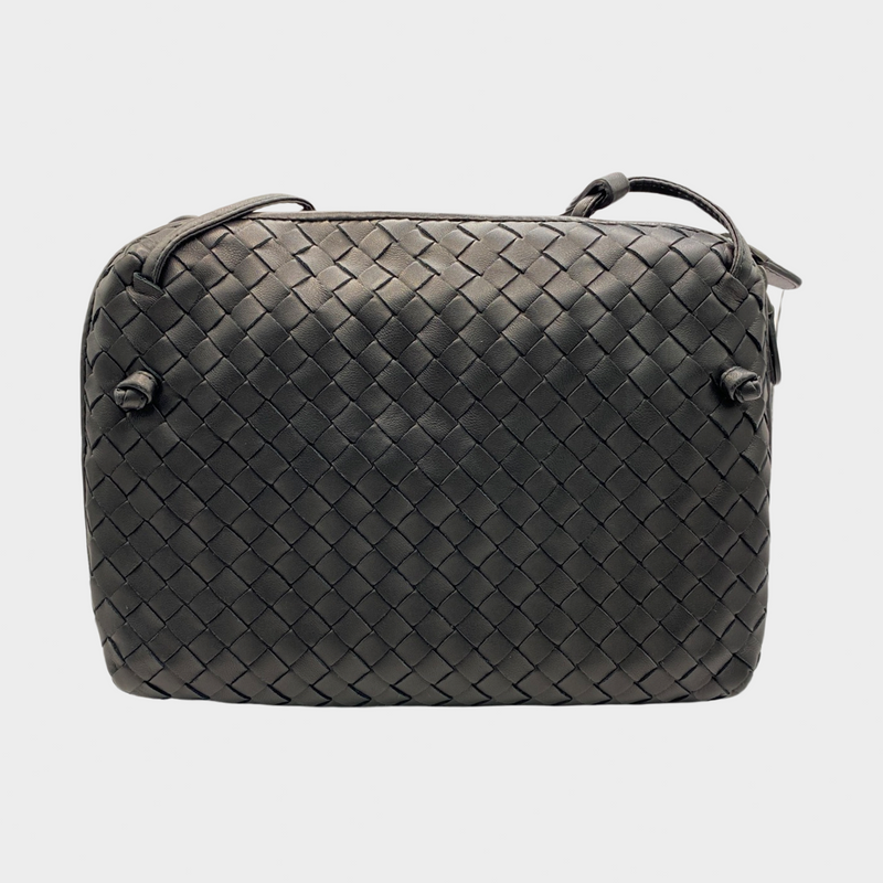 Bottega Veneta women's black Nodini Intrecciato Crossbody Bag