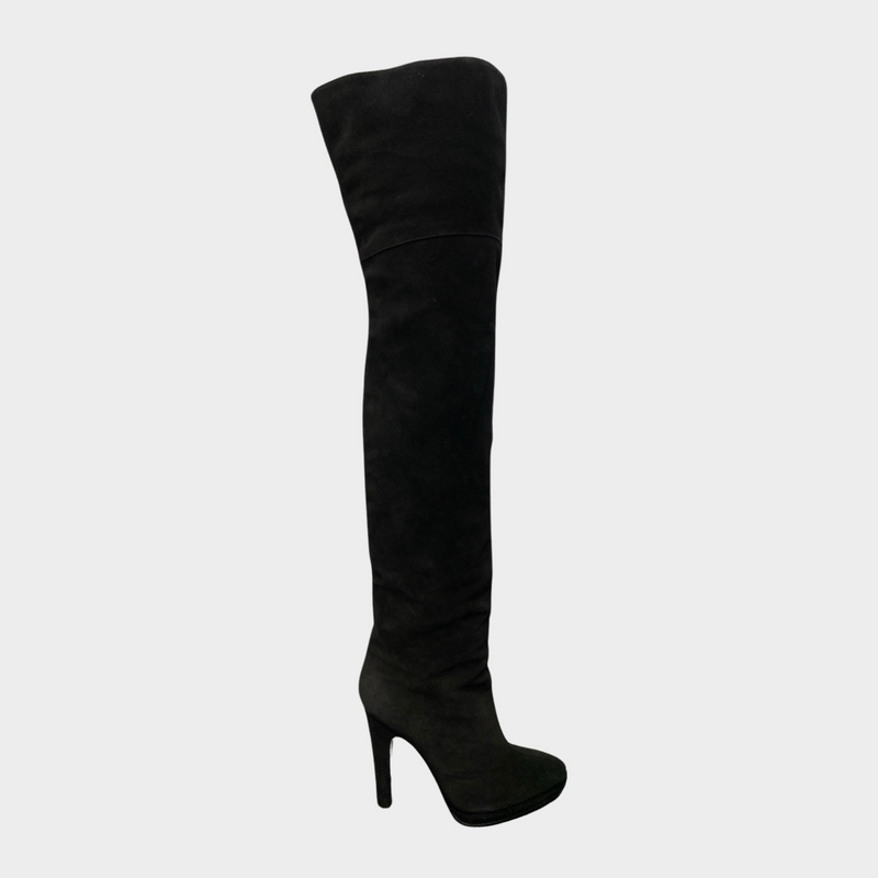 Giuseppe Zanotti women's black suede knee high boots