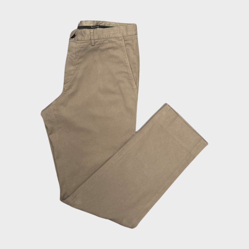 Ermenegildo Zegna men's beige cotton trousers