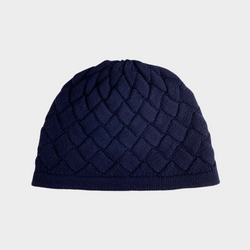 Bottega Veneta women's navy wool intrecciato hat