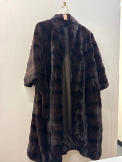 Unknown Dark Brown Mink Fur Coat NA