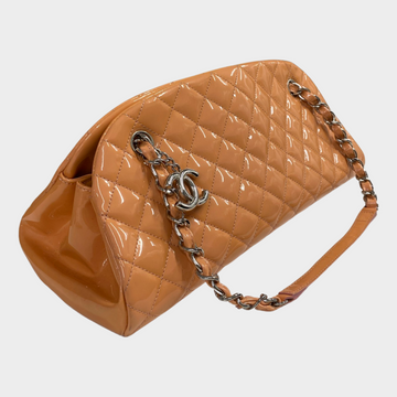 【CHANEL】Half-Moon Patent Quilted Crossbody Bag CHANEL Half Moon Chain Shoulder Bag Crossbody Black Quilted