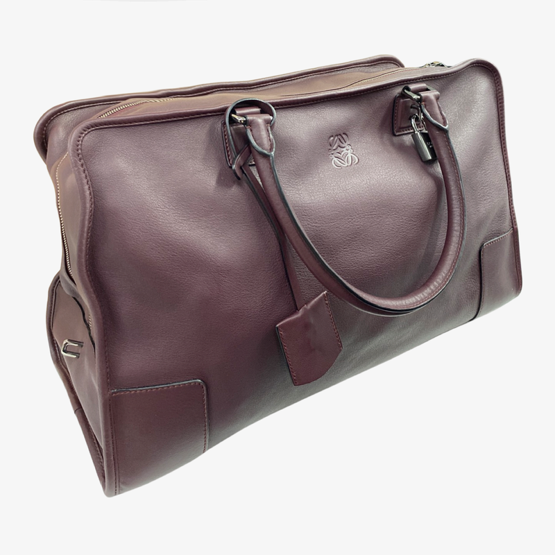 Loewe women's burgundy leather small travel bag