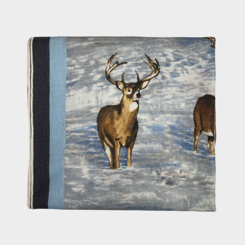 Loro Piana women's winter landscape print cashmere scarf