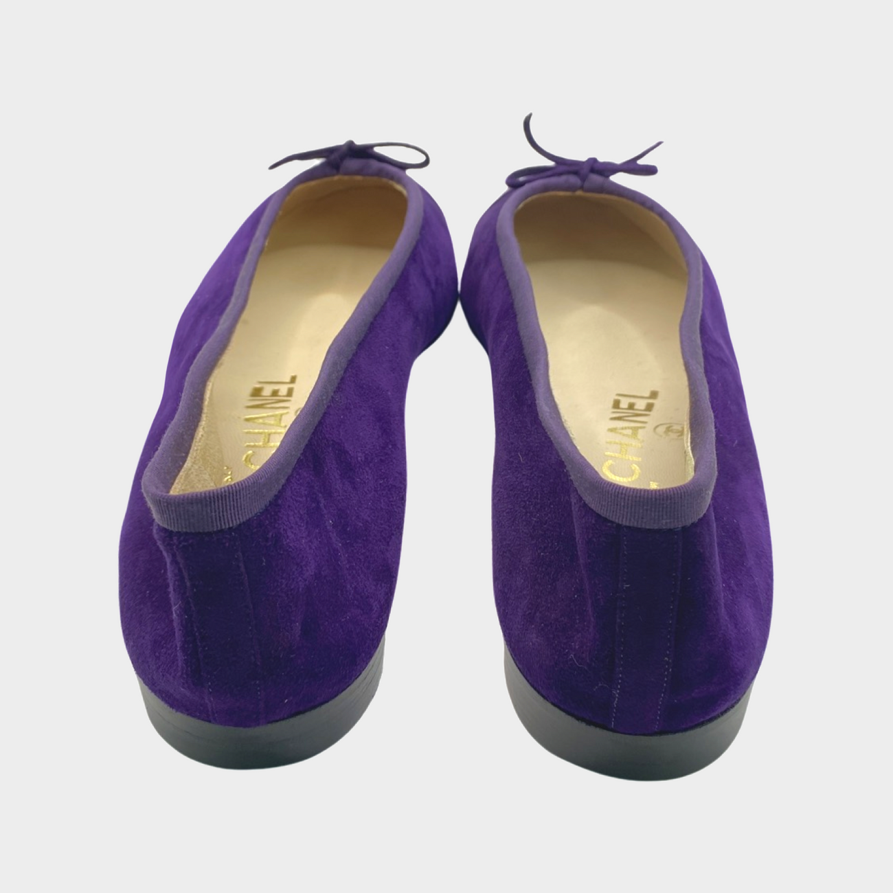 Chanel purple suede CC bow ballet flats – Loop Generation