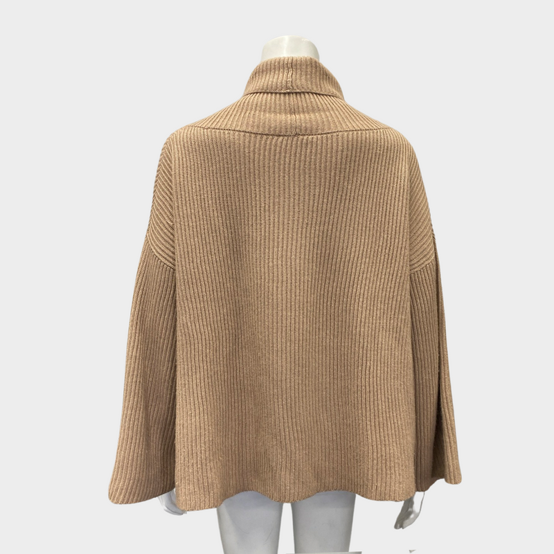 The Row women's beige cashmere and silk oversized turtleneck jumper