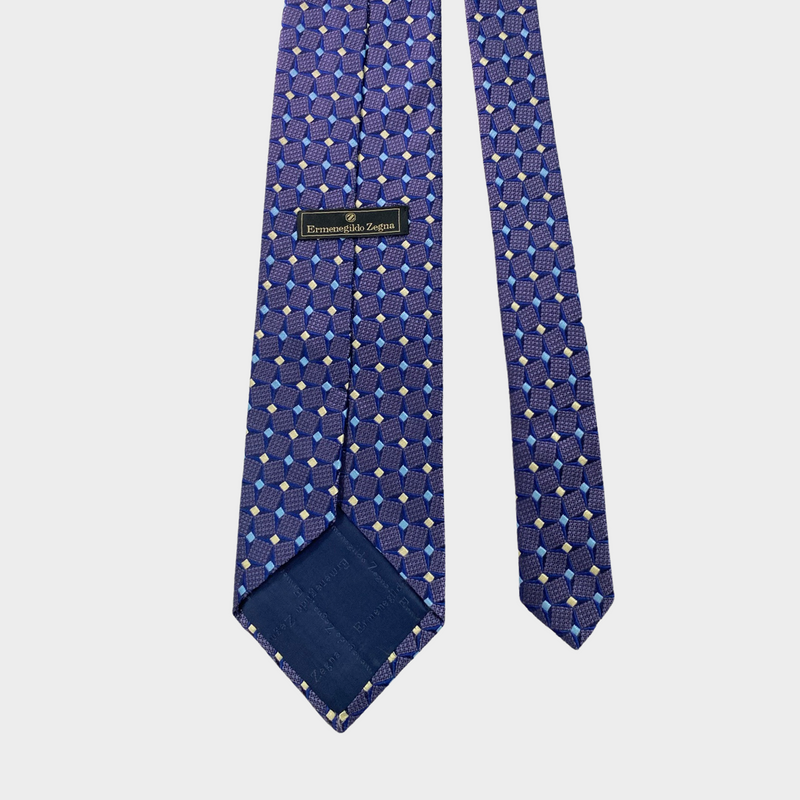 Ermenegildo Zegna men's blue silk tie