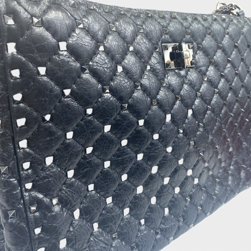 Valentino women's black Rockstud tote with black hardware